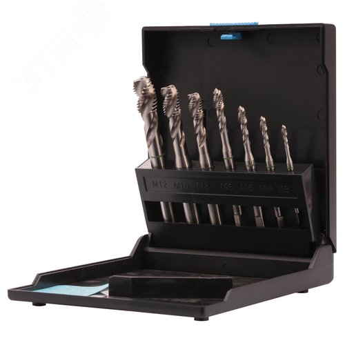 Изображение товара Набор машинных метчиков M3-M12 HSSE DIN371/376 7пр (набор)