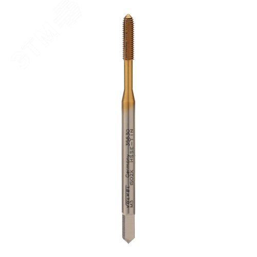 Изображение товара Метчик для накатки резьбы М3х0,5 DIN371 6h HSSE TiN (шт)