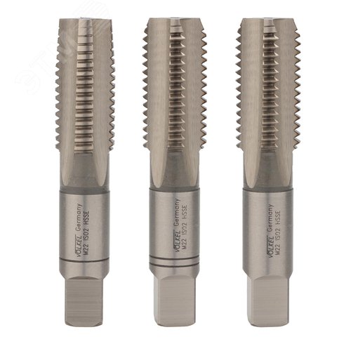 Изображение товара Набор метчиков 3шт М22х2,5 DIN352 6h HSSE (комплект)