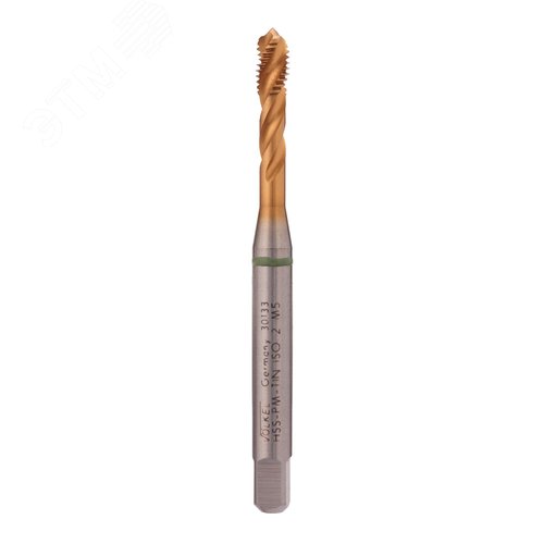 Изображение товара Метчик винтовой машинный М5х0,8 DIN371 6h HSSEPM TiN (шт)