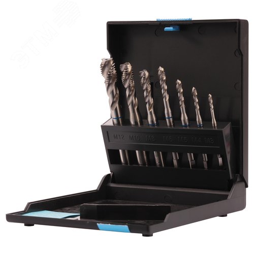 Изображение товара Набор машинных метчиков M3-M12 HSSE DIN371/376 7пр (набор)