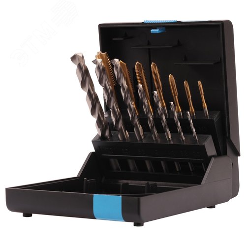 Изображение товара Набор машинных метчиков M3-M12 HSSE-TiN DIN371/376 14пр (набор)