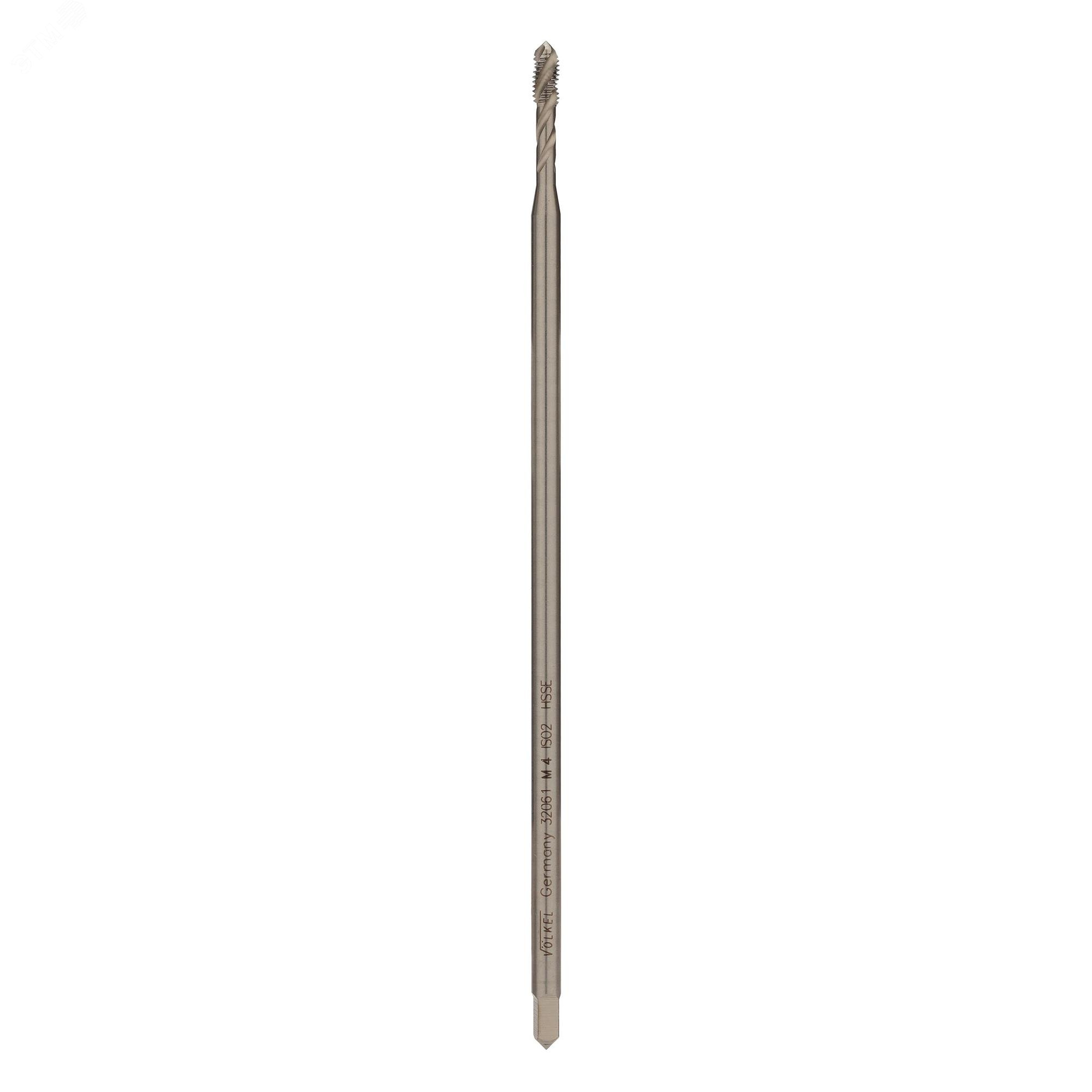 Изображение товара Метчик удлиненный винтовой М4х0,7 DIN371XL из быстрорежущей стали 150 мм