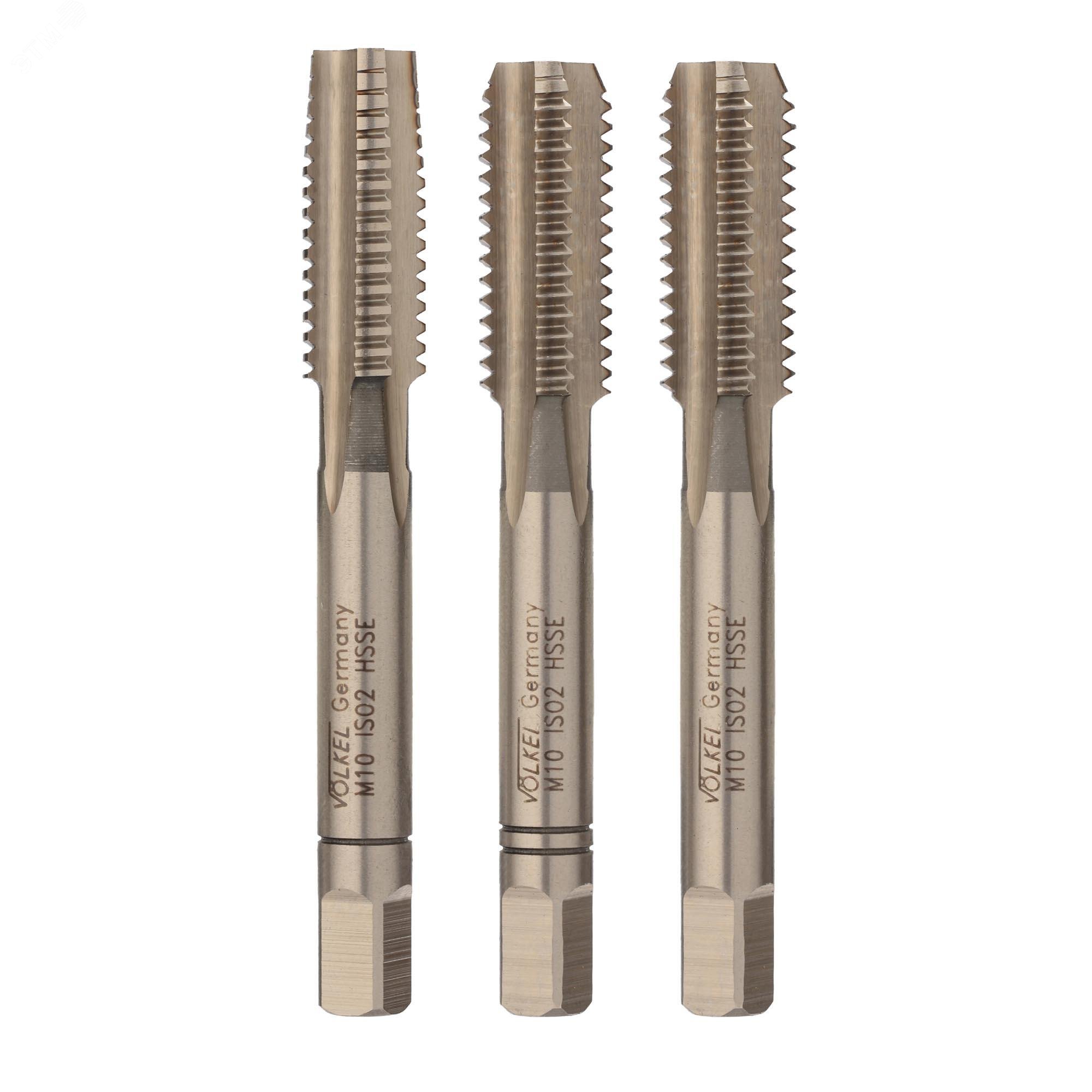 Изображение товара Набор метчиков 3шт М10х1,5 DIN352 6h HSSE (комплект)