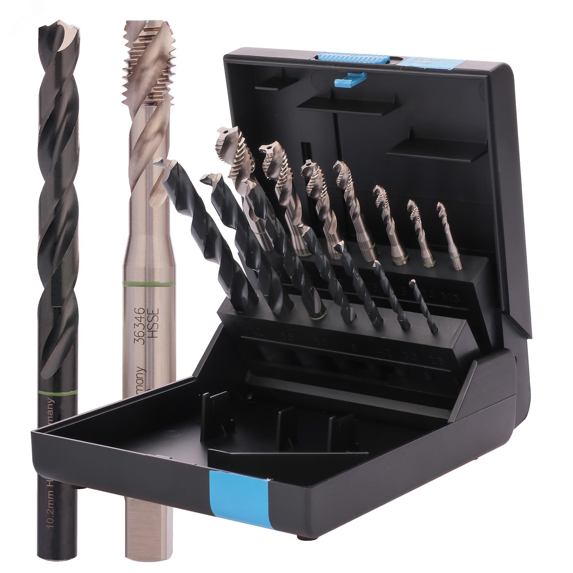 Изображение товара Набор машинных метчиков M3-M12 HSSE DIN371/376 14пр от Volkel