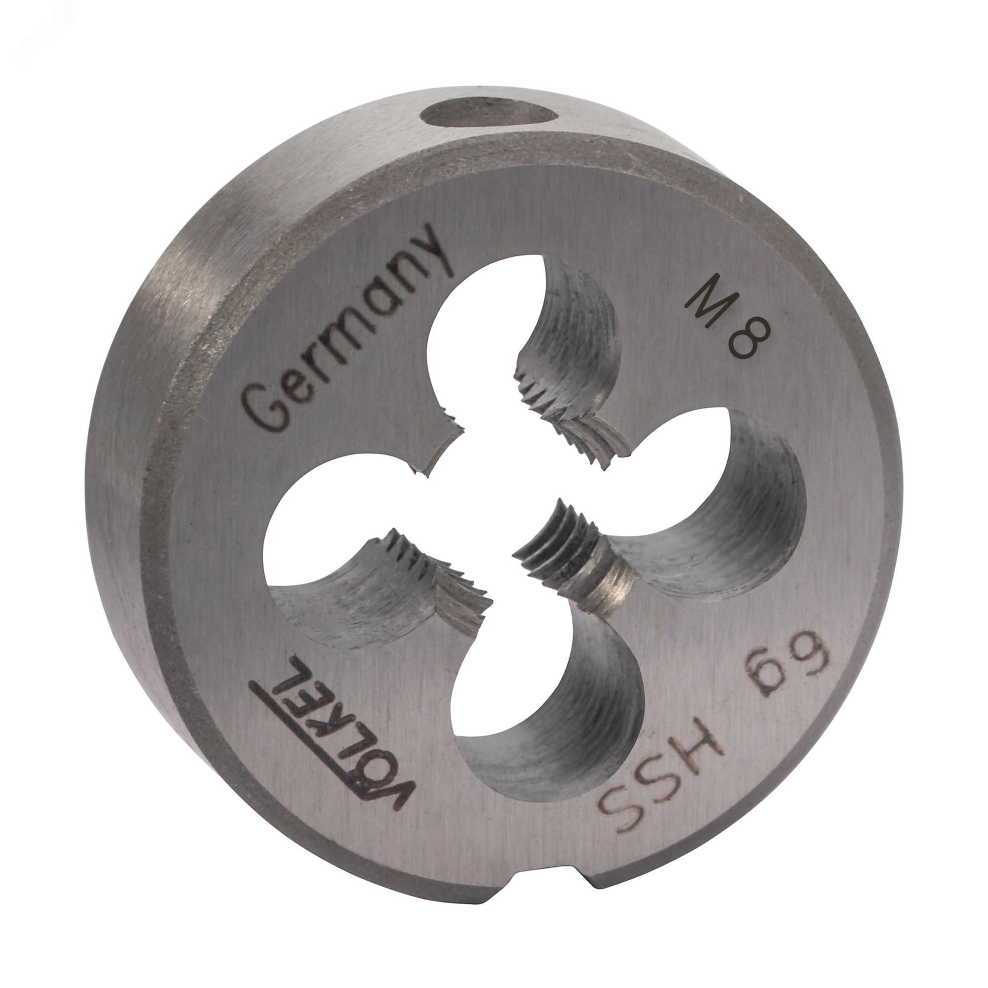 Изображение товара Плашка М8х1,25 DINEN22568 HSS 6g 25х9мм для нарезки резьбы из стали и металлов