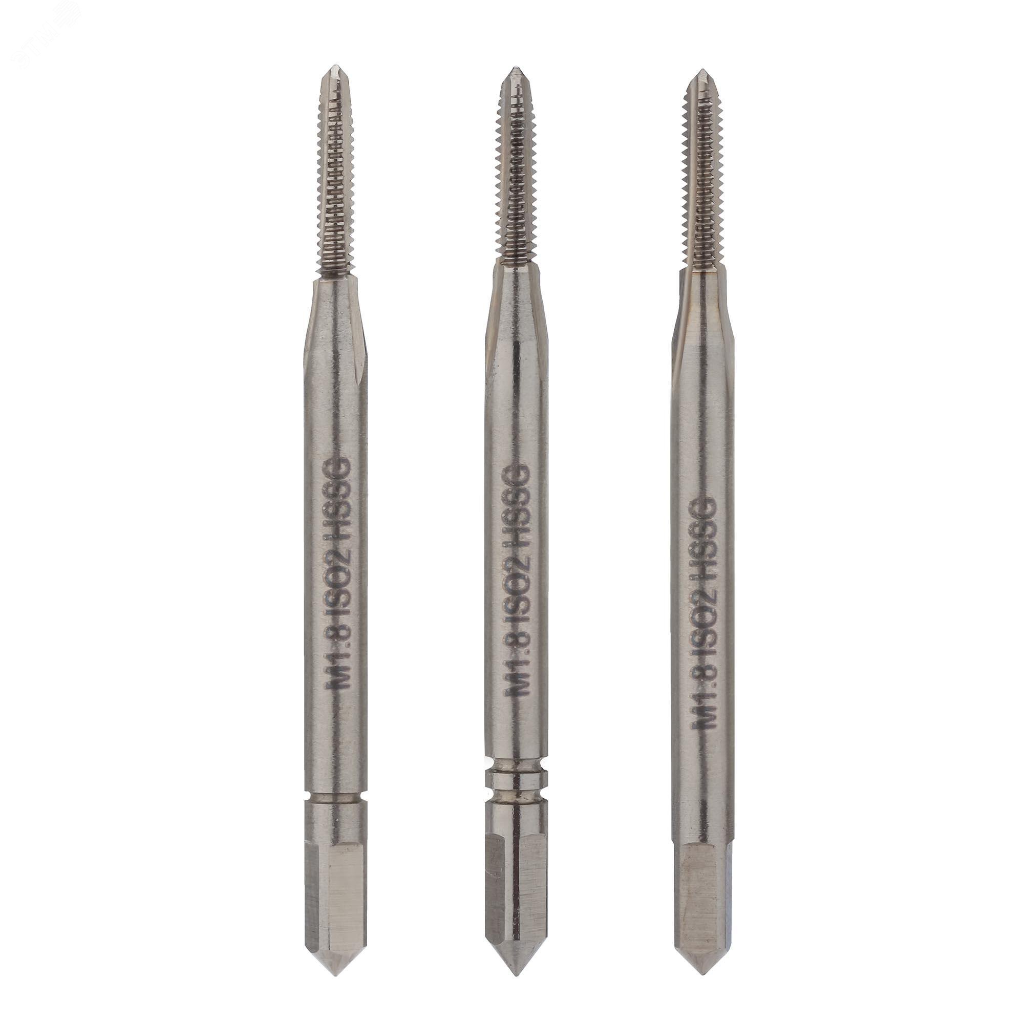 Изображение товара Набор метчиков 3шт М1,8х0,35 DIN352 6h HSS-G (комплект)