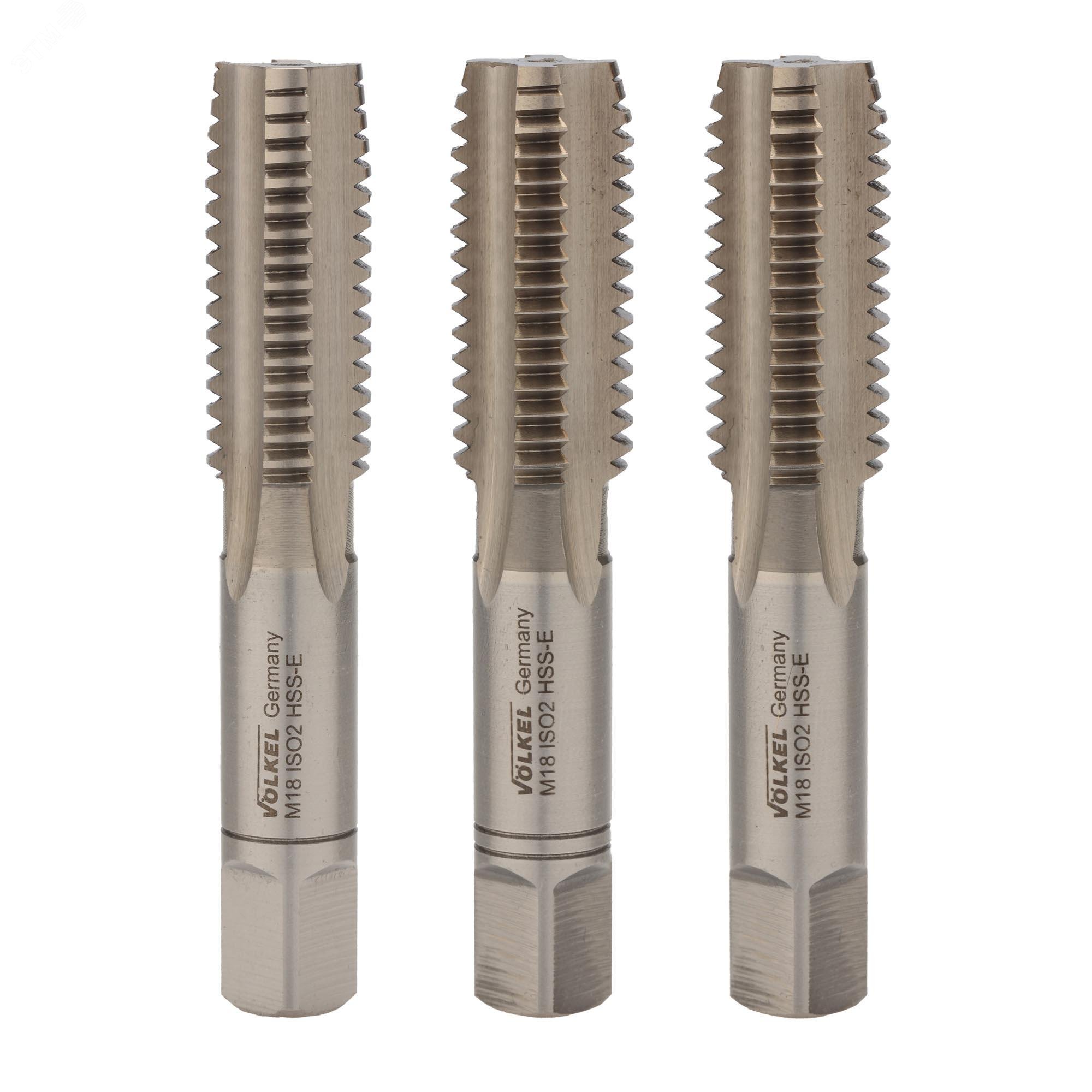 Изображение товара Набор метчиков 3шт М18х2,5 DIN352 6h HSSE (комплект)