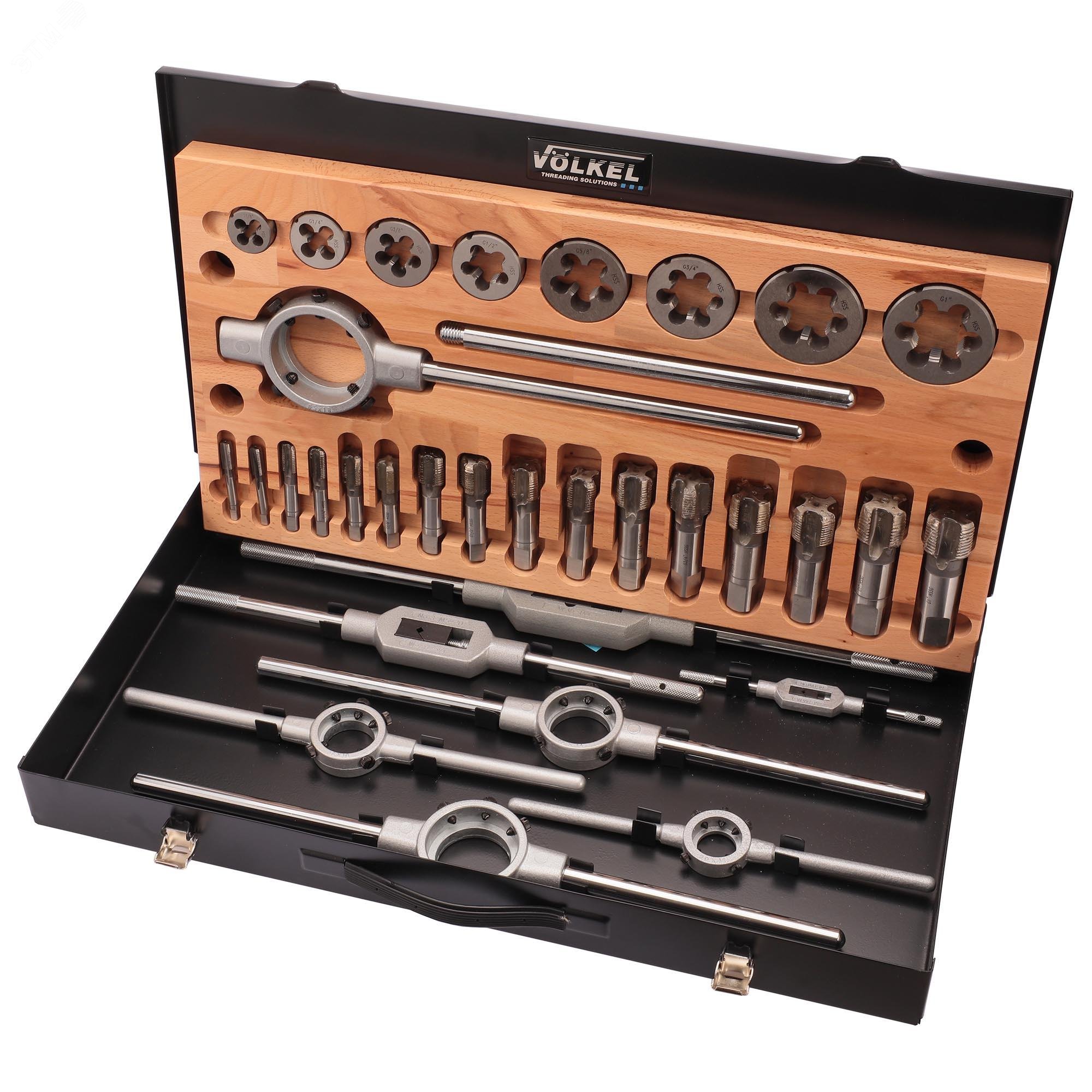 Изображение товара Набор метчиков и плашек G 1/8 -1,0 HSS-G 32пр (шт)