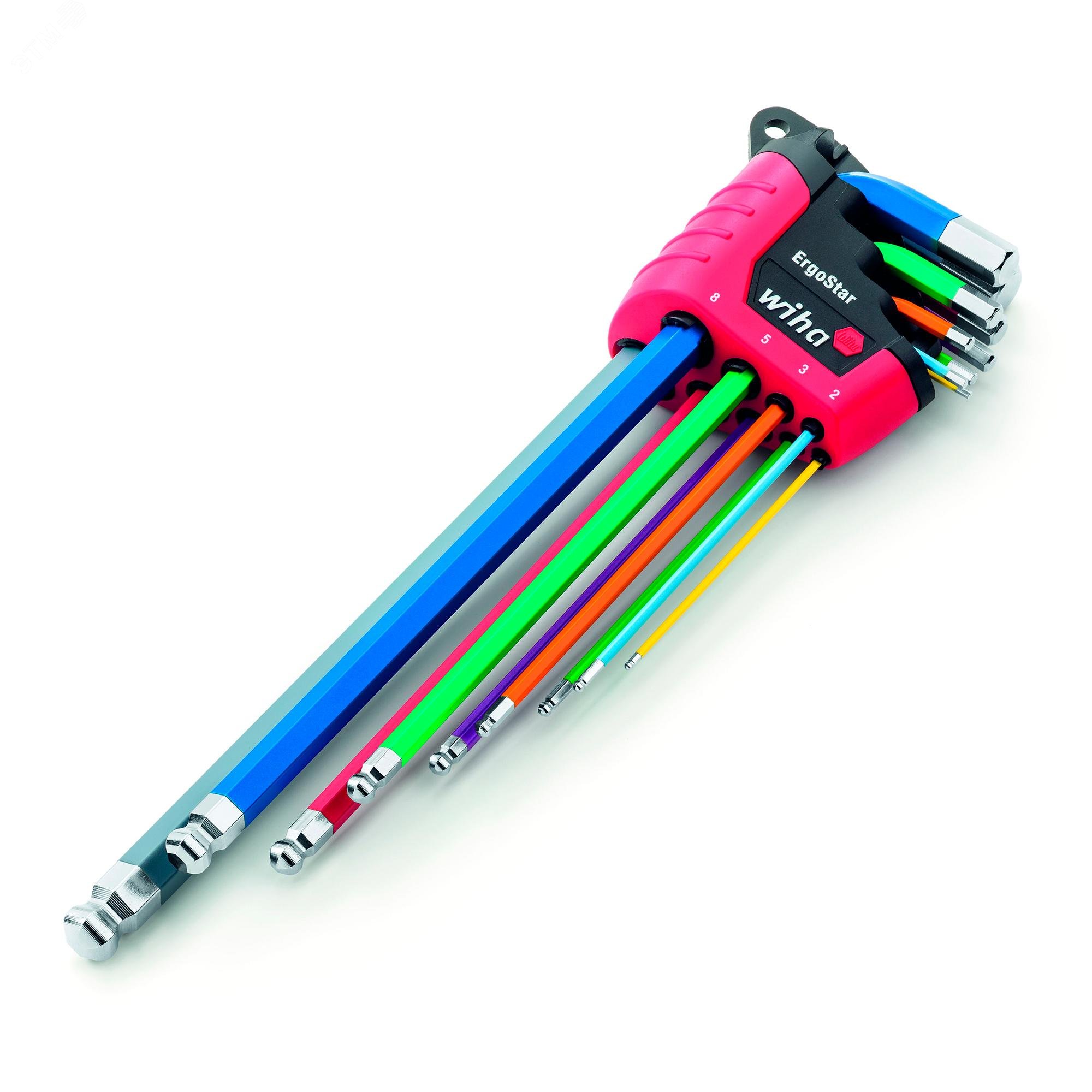 Изображение товара Набор шестигранных ключей Г-образных 1,5-10 мм 9 шт ErgoStar UV