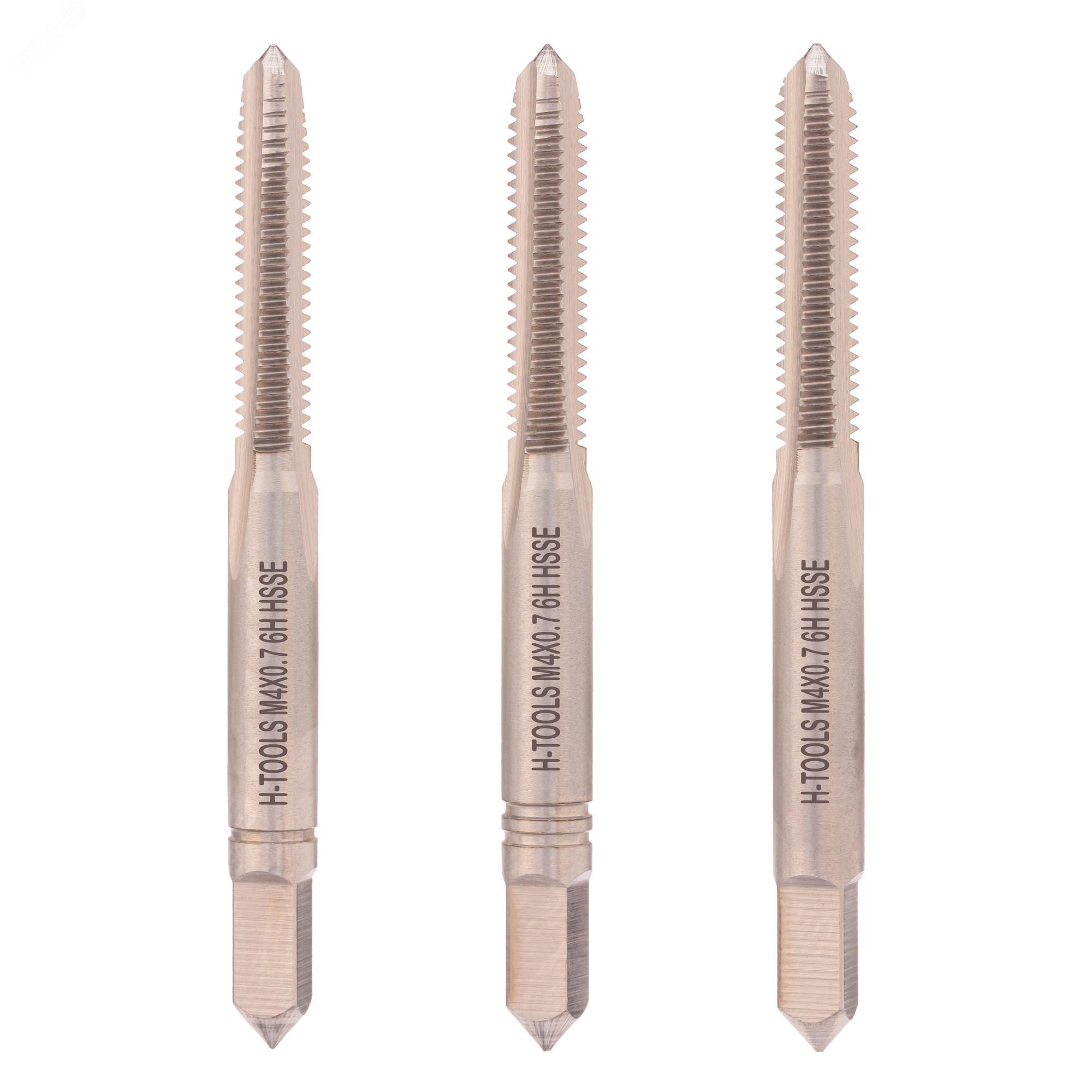 Изображение товара Набор метчиков 3 шт М4х0,7 DIN352 6h HSSE H-Tools