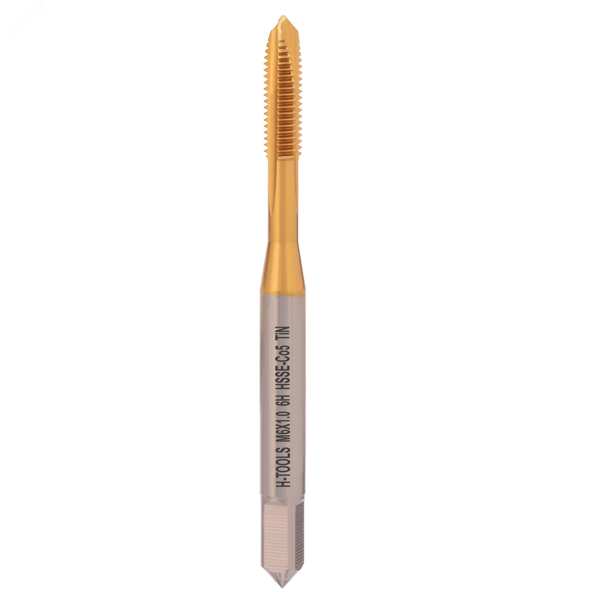 Изображение товара Метчик машинный М6х1,0 DIN371 6h HSSE-TiN H-Tools