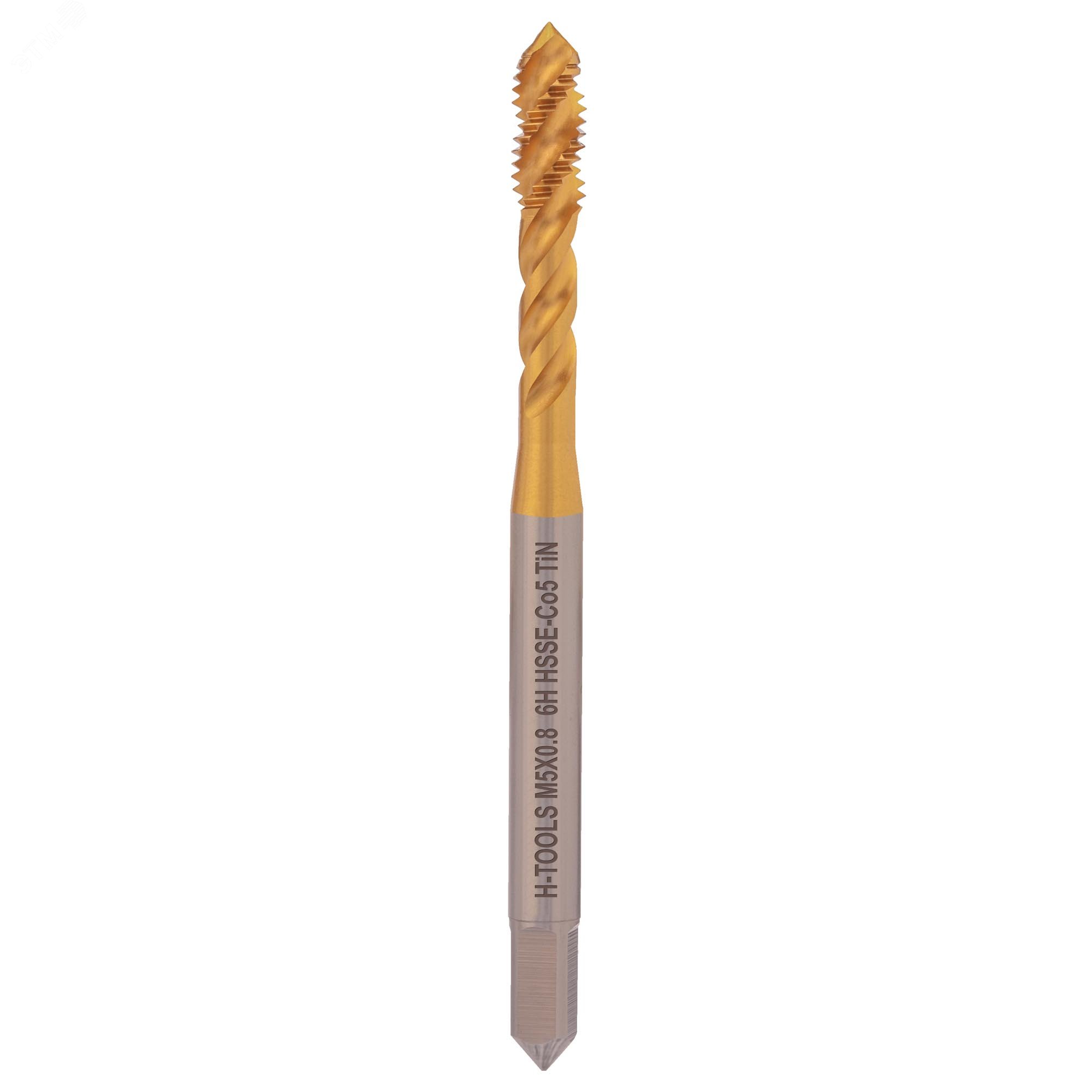 Изображение товара Метчик винтовой машинный М5х0,8 DIN371 6h HSSE-TiN H-Tools
