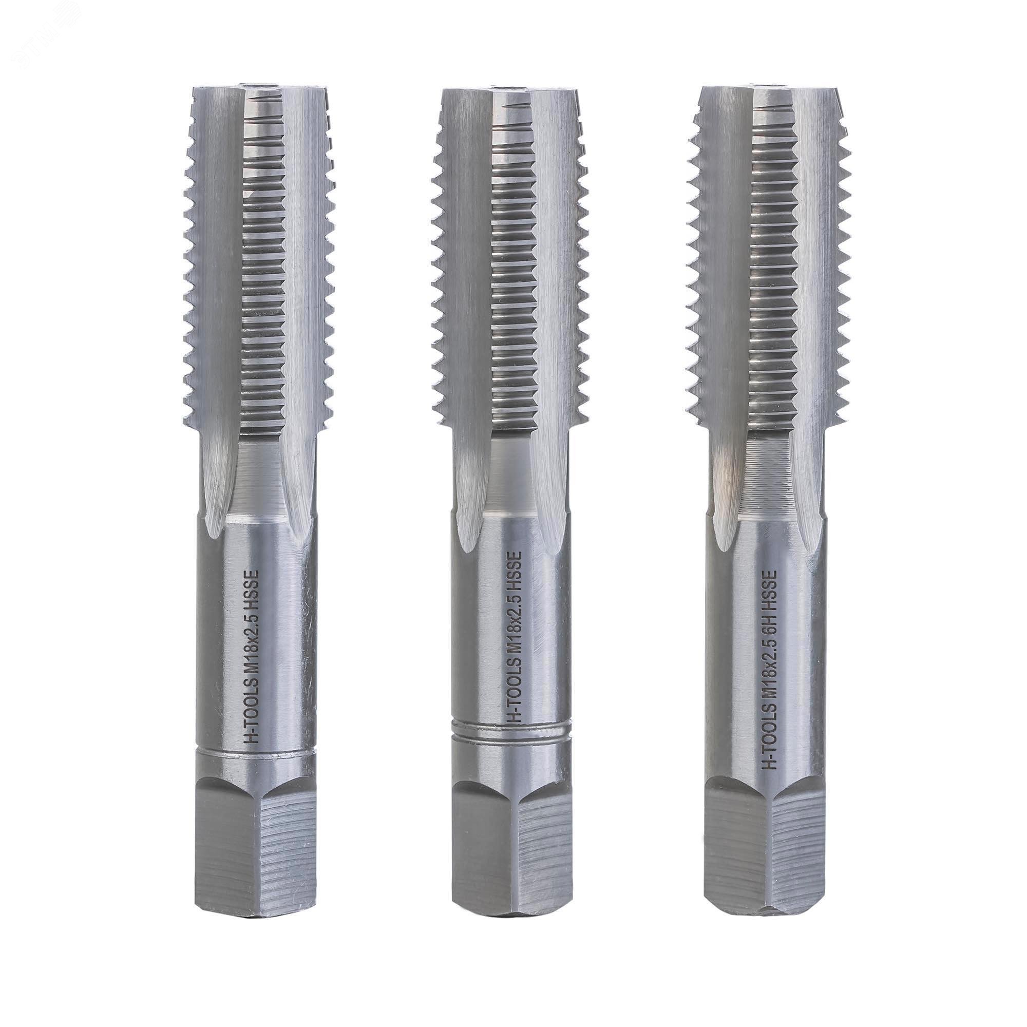 Изображение товара Набор метчиков 3шт М18х2,5 DIN352 6h HSSE (комплект)