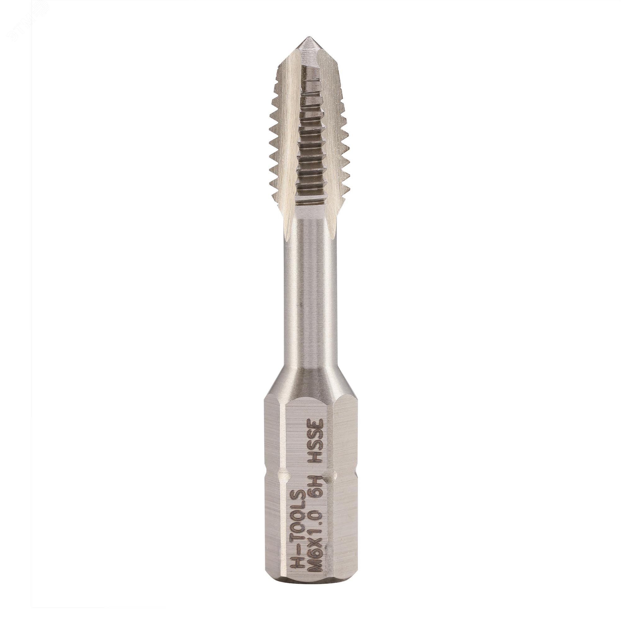 Изображение товара Метчик для шуруповерта М6х1,0 HSSE 6h 40мм a=1/4 (шт)