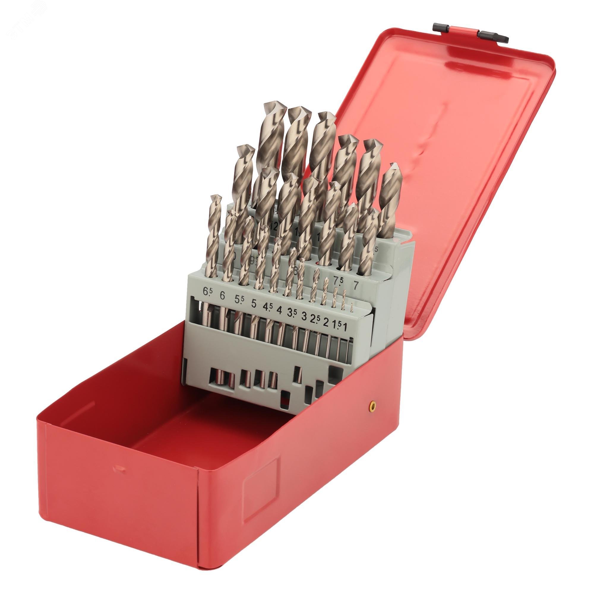 Изображение товара Набор сверл по металлу 1-13мм 25шт DIN338 HSS-G 135°