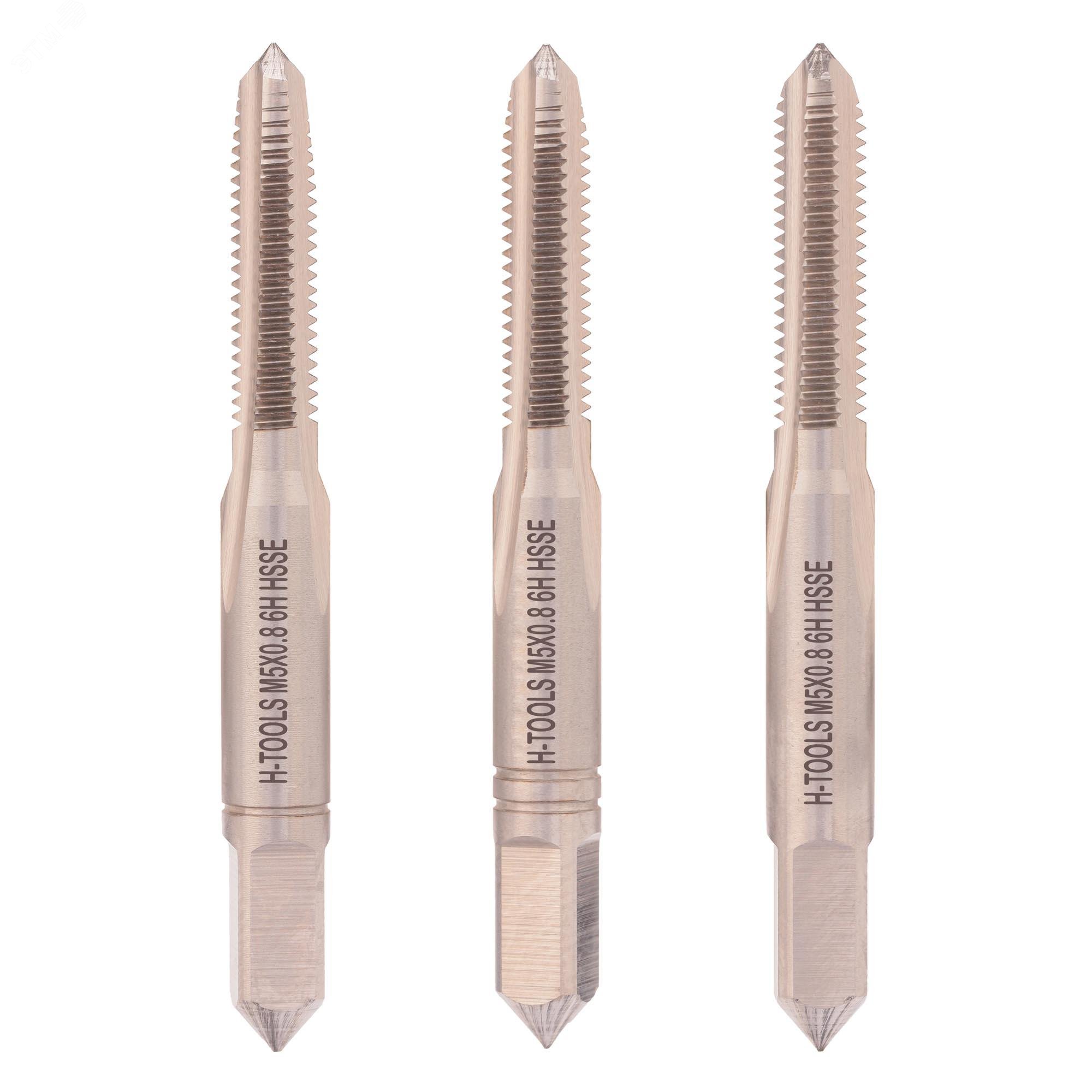 Изображение товара Набор метчиков 3шт М5х0,8 DIN352 6h HSSE (комплект)