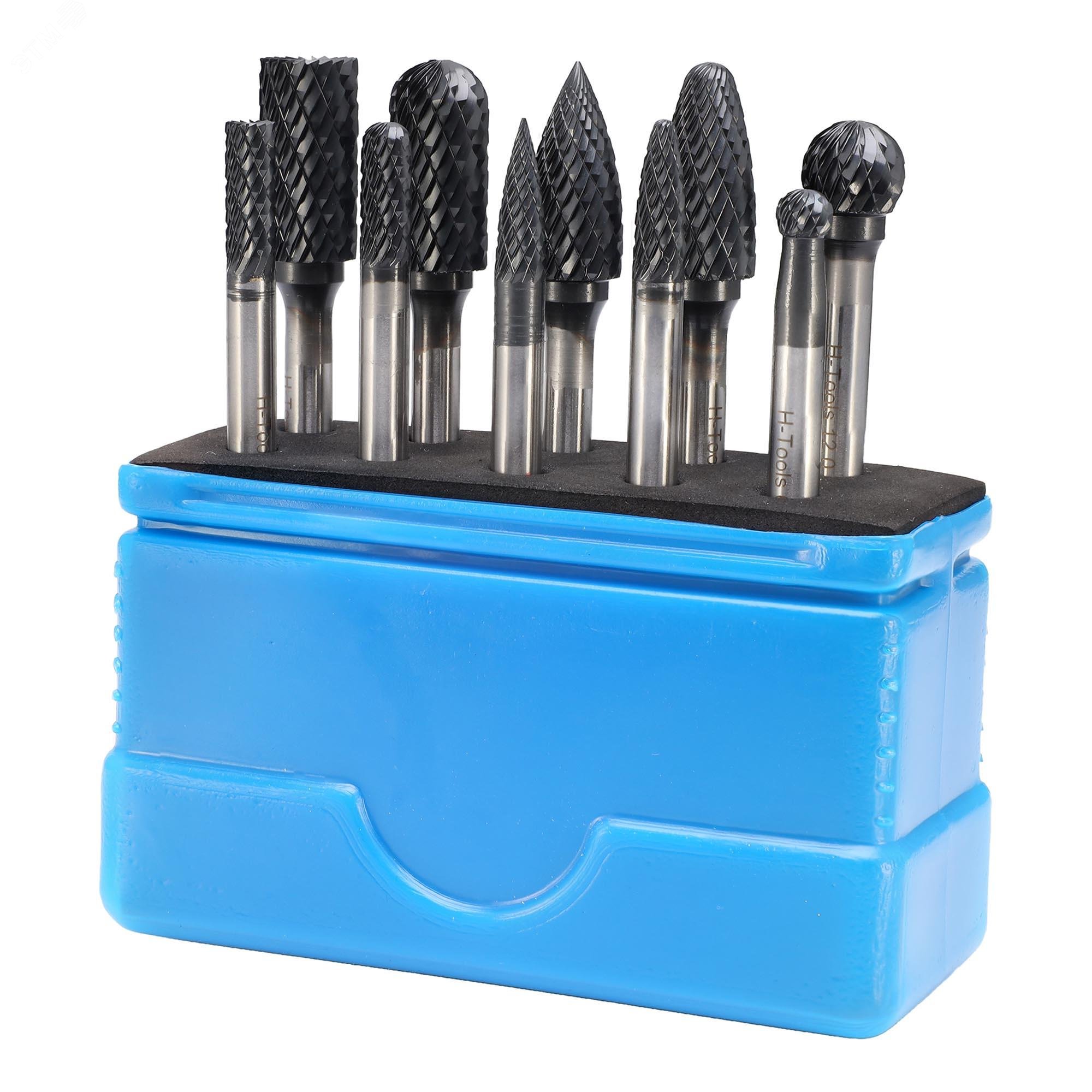 Изображение товара Набор бор-фрез твердосплавных 10шт HM TiALN (шт)