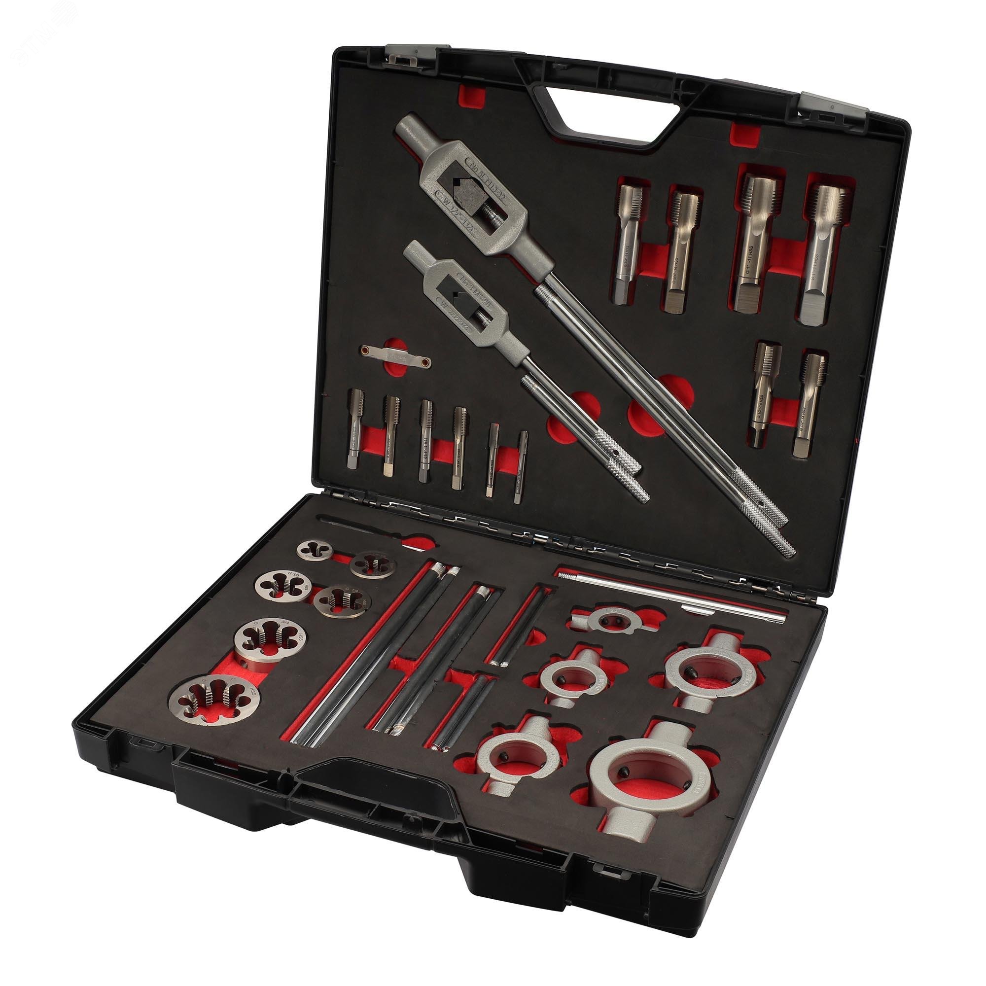 Изображение товара Набор метчиков и плашек G 1/8 -1,0 HSS-G 27пр (шт)