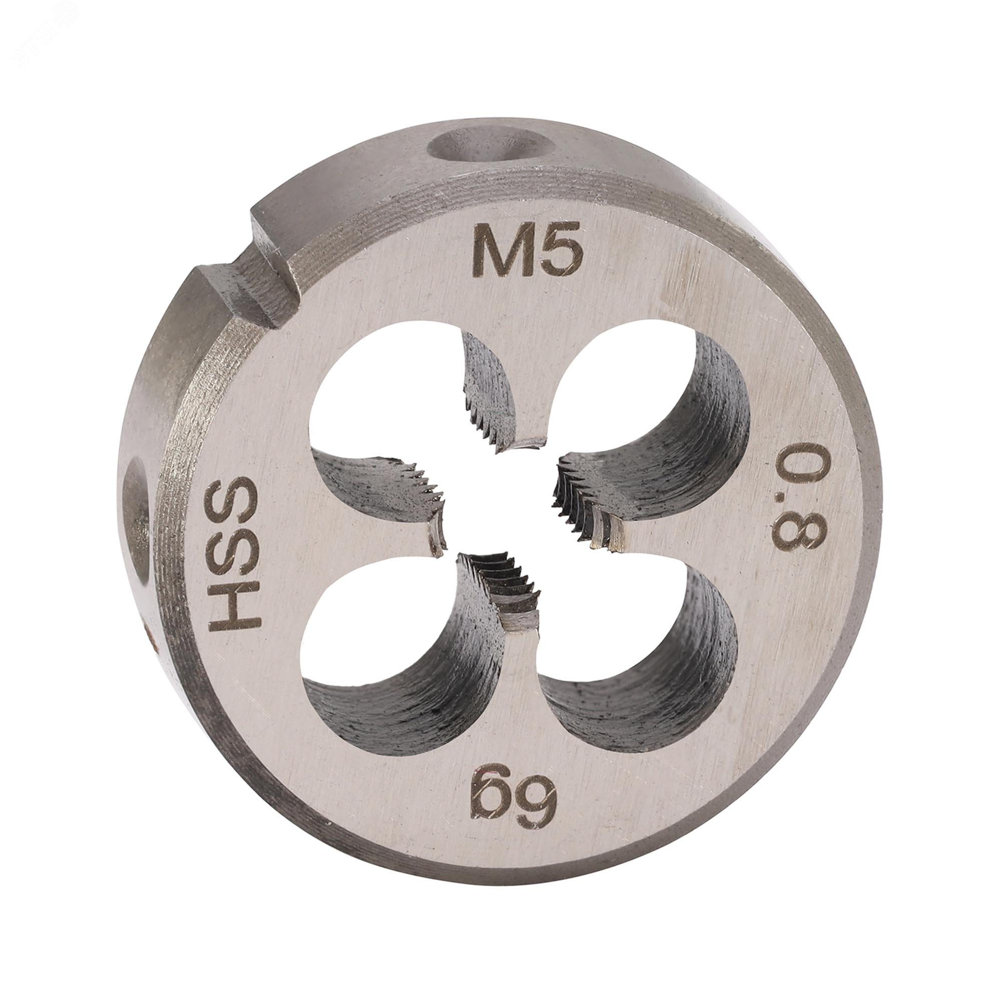 Изображение товара Плашка М5х0, 8 DINEN22568 HSS 6g 20х7мм - инструмент для нарезания резьбы