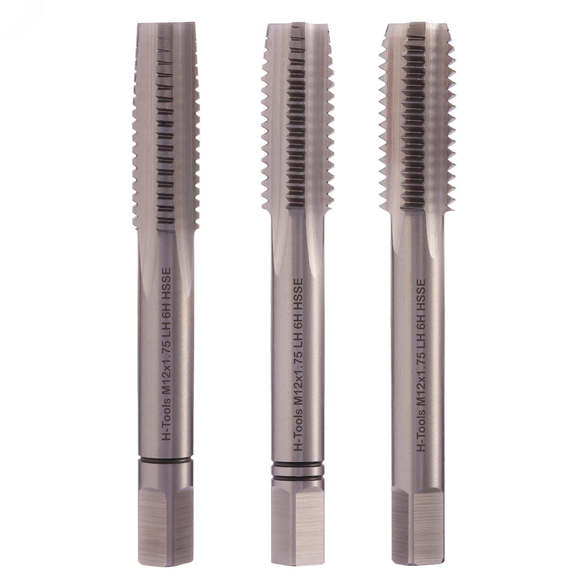 Изображение товара Набор левых метчиков М12х1,75 DIN352 HSSE 6h (шт)