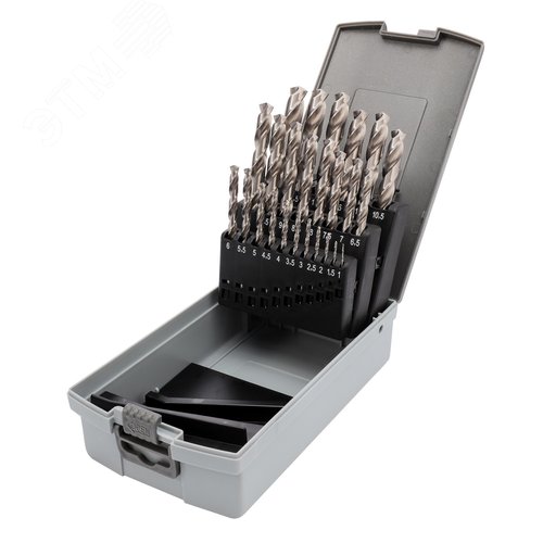 Изображение товара Набор сверл по металлу 1-13мм 25шт HSS-G 135° DIN338 (набор)