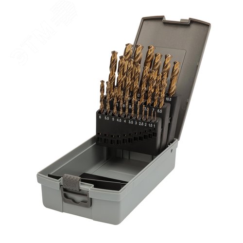 Изображение товара Набор сверл по металлу 1-13мм 25шт DIN338 HSSE-Co5 135° (шт)