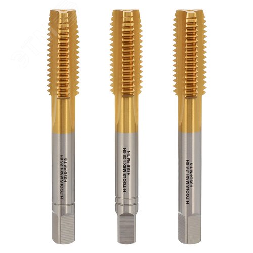 Изображение товара Набор метчиков 3шт М8х1,25 DIN352 HSSEPM-TiN 6HX (шт)