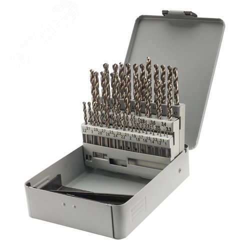 Изображение товара Набор сверл по металлу 1-5,9мм 50шт DIN338 HSS-G 135° (шт)