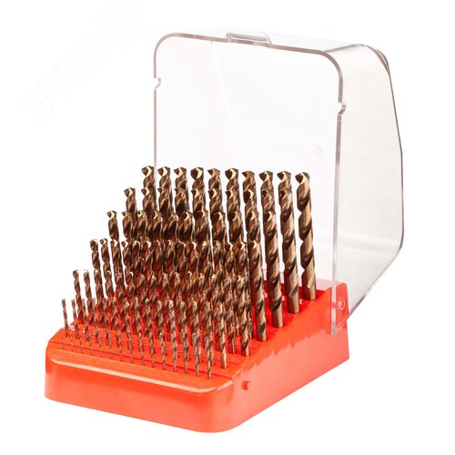 Изображение товара Набор сверл по металлу 1-10мм 91шт DIN338 HSSE-Co5 135° (шт)