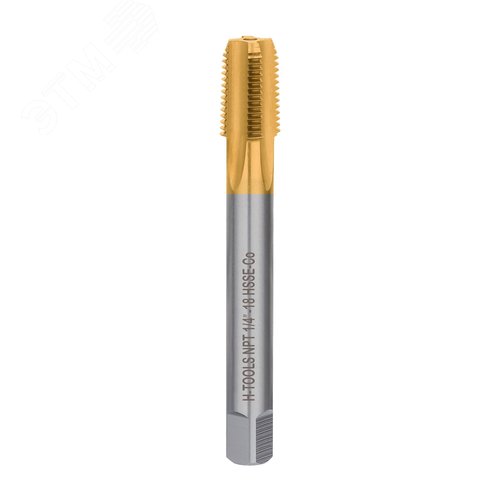 Изображение товара Метчик машинный конический NPT 1/4 -18 HSSE-TiN C/2-3P 60° (шт)