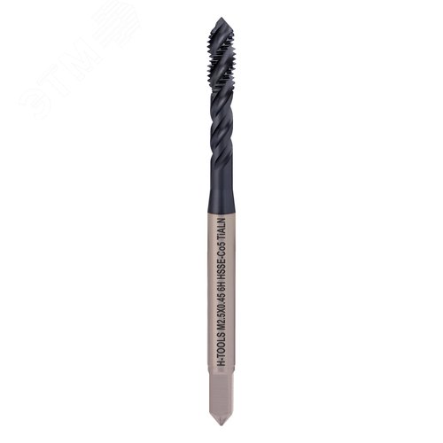 Изображение товара Метчик машинный винтовой М2,5х0,45 DIN371 HSSE-TiALN 6h C/2-3P R45 50мм a=2,1 (шт)