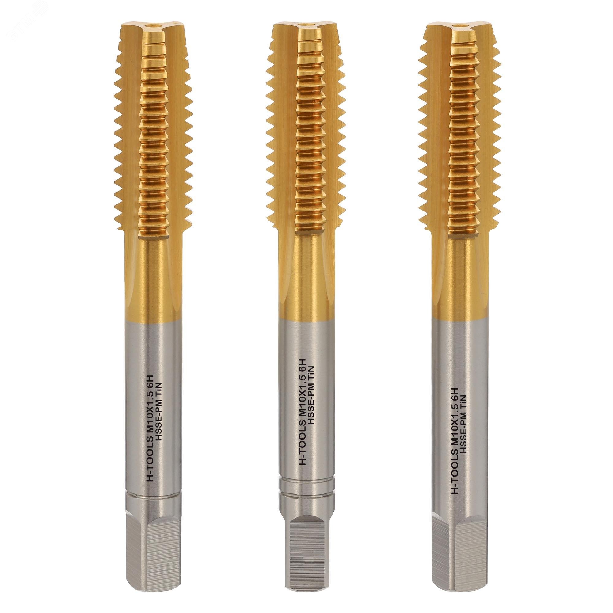 Изображение товара Набор метчиков 3шт М10х1,5 DIN352 HSSEPM-TiN 6HX (шт)