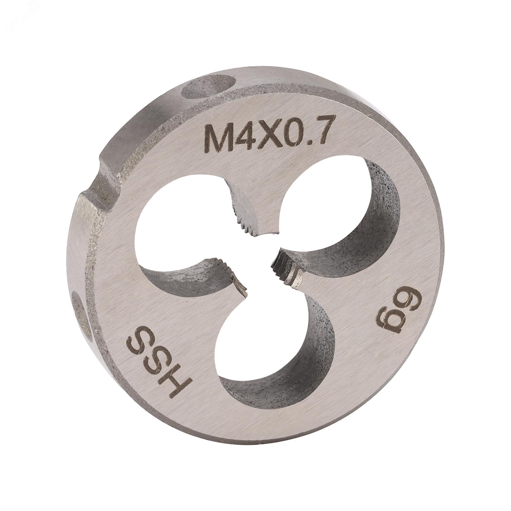 Изображение товара Плашка М4х0,7 DINEN22568 HSS 20мм для нарезания резьбы металла