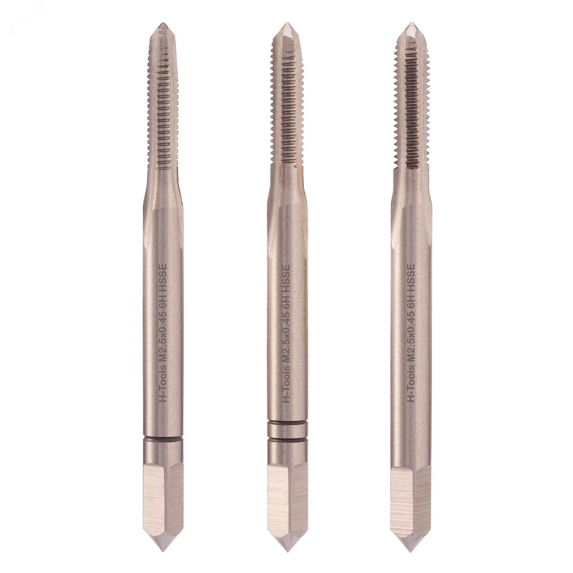 Изображение товара Набор метчиков 3 шт М2,5х0,45 DIN352 HSSE 6h H-Tools
