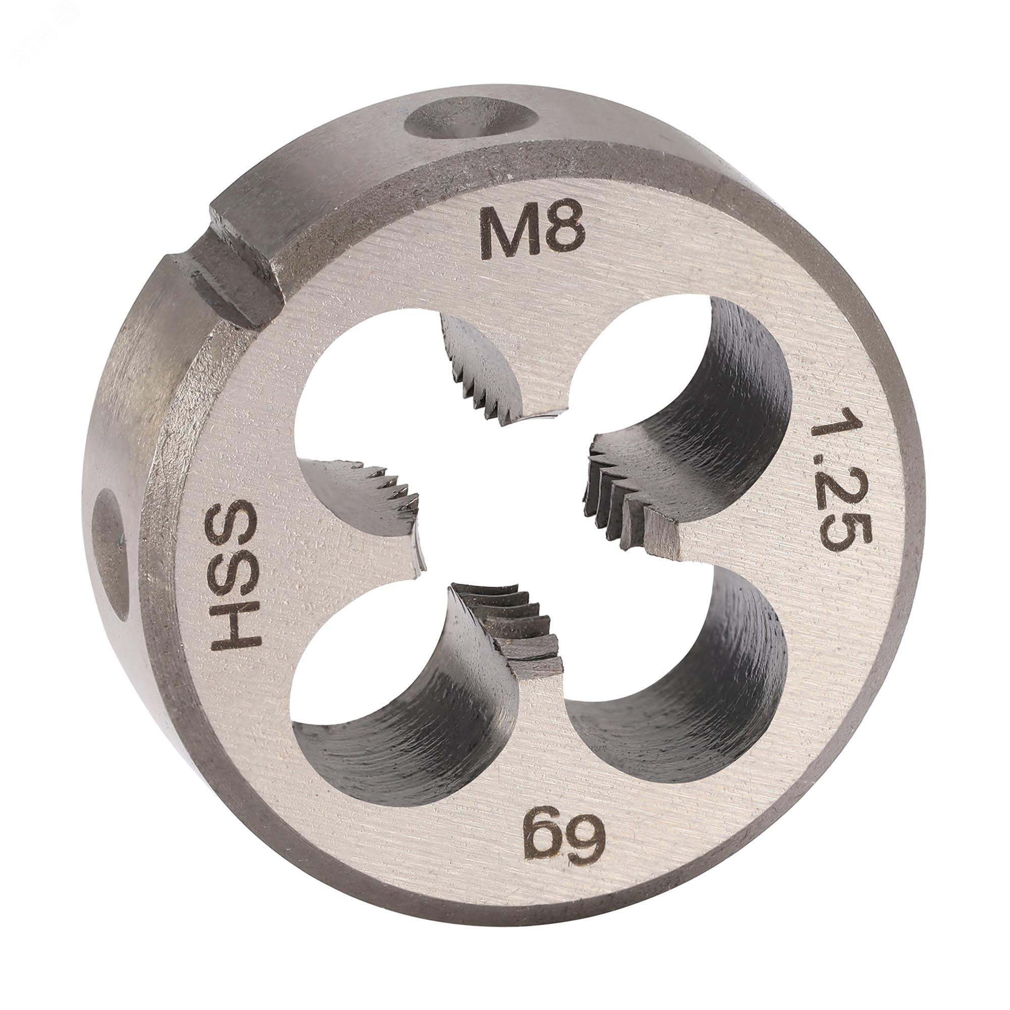 Изображение товара Плашка М8х1,25 DINEN22568 HSS 6g 25х9мм для нарезания резьбы