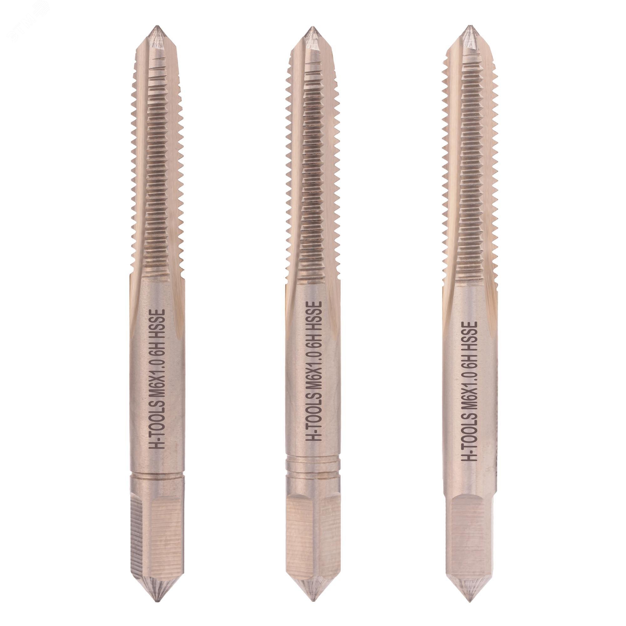 Изображение товара Набор метчиков 3шт М6х1,0 DIN352 6h HSSE (комплект)