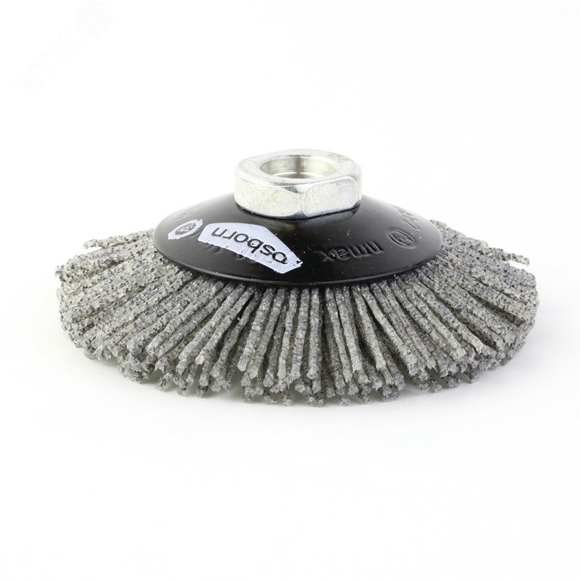 Изображение товара Щетка коническая Д100x10xM14, ворс полимер-абразив P46 по дереву для УПМ УШМ (болгарка) (1-221) (шт)