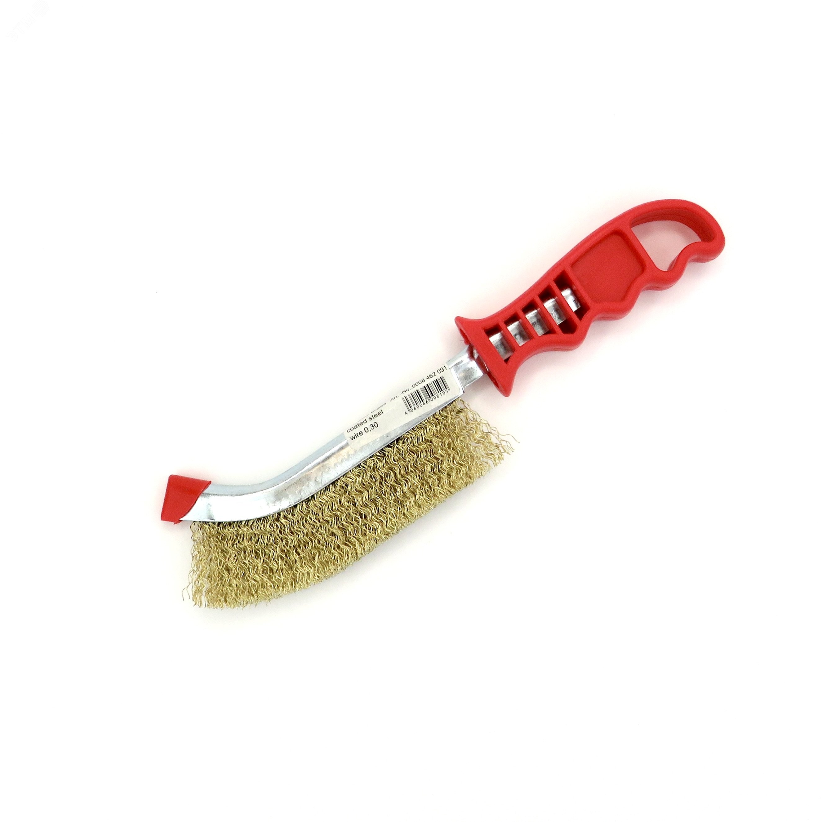 Изображение товара Щетка ручная универсальная 265х140 мм из гофрированной стали латунированная для обработки металла и