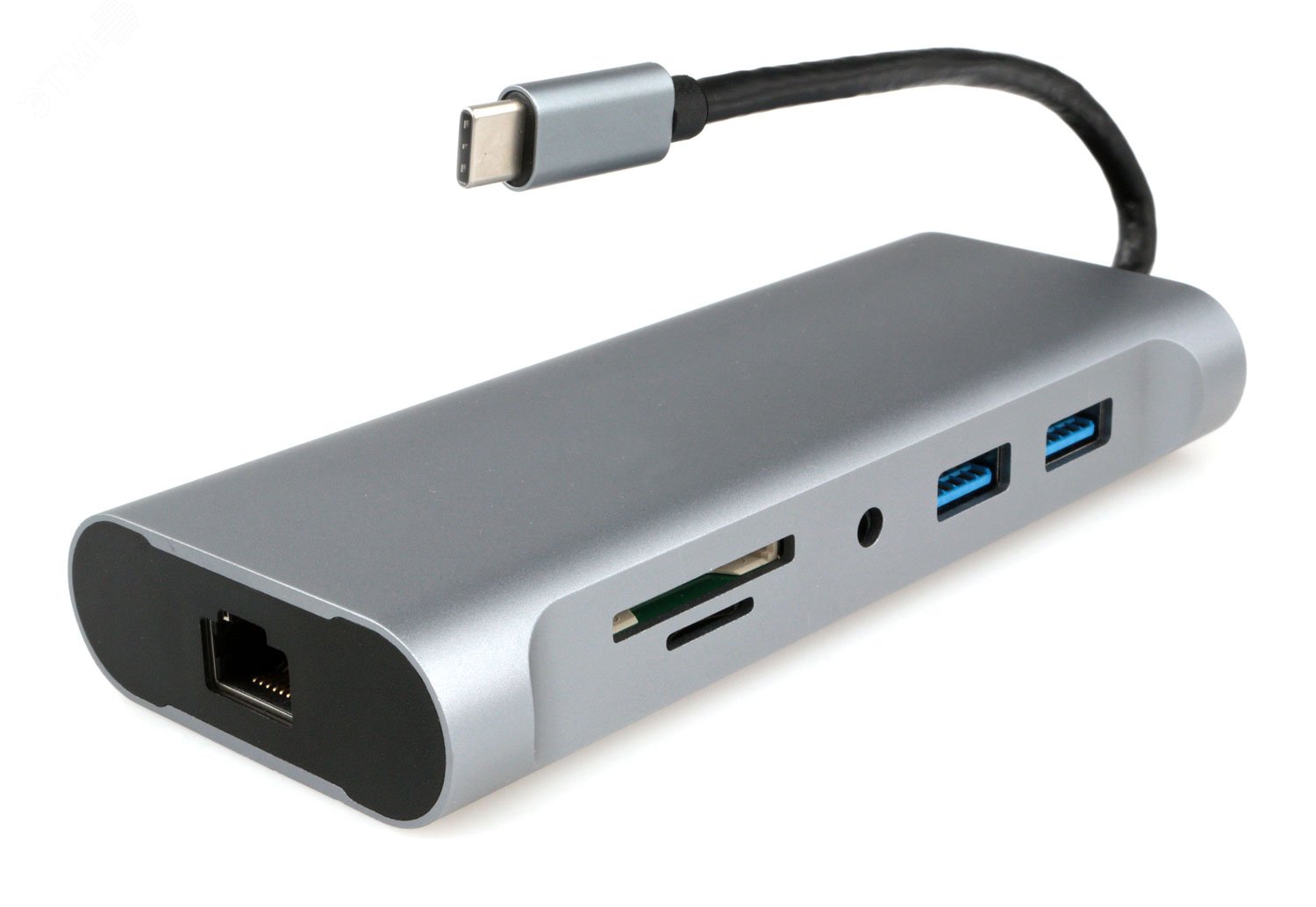 Изображение товара Сетевой адаптер USB-CM 7-в-1 (Type-C, USB3.0, HDMI, VGA, RJ-45), 0.15м. (шт)