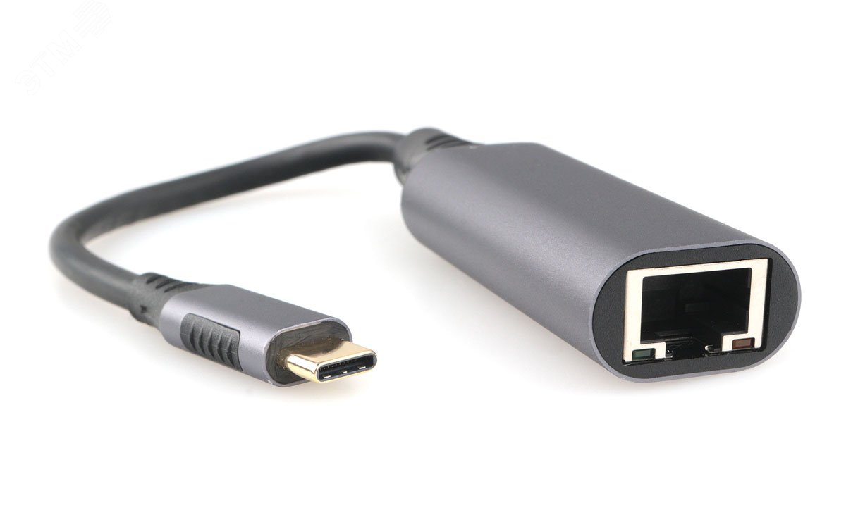 Изображение товара Сетевой адаптер USB Type-C на RJ45 Cablexpert 0.24м для Ethernet