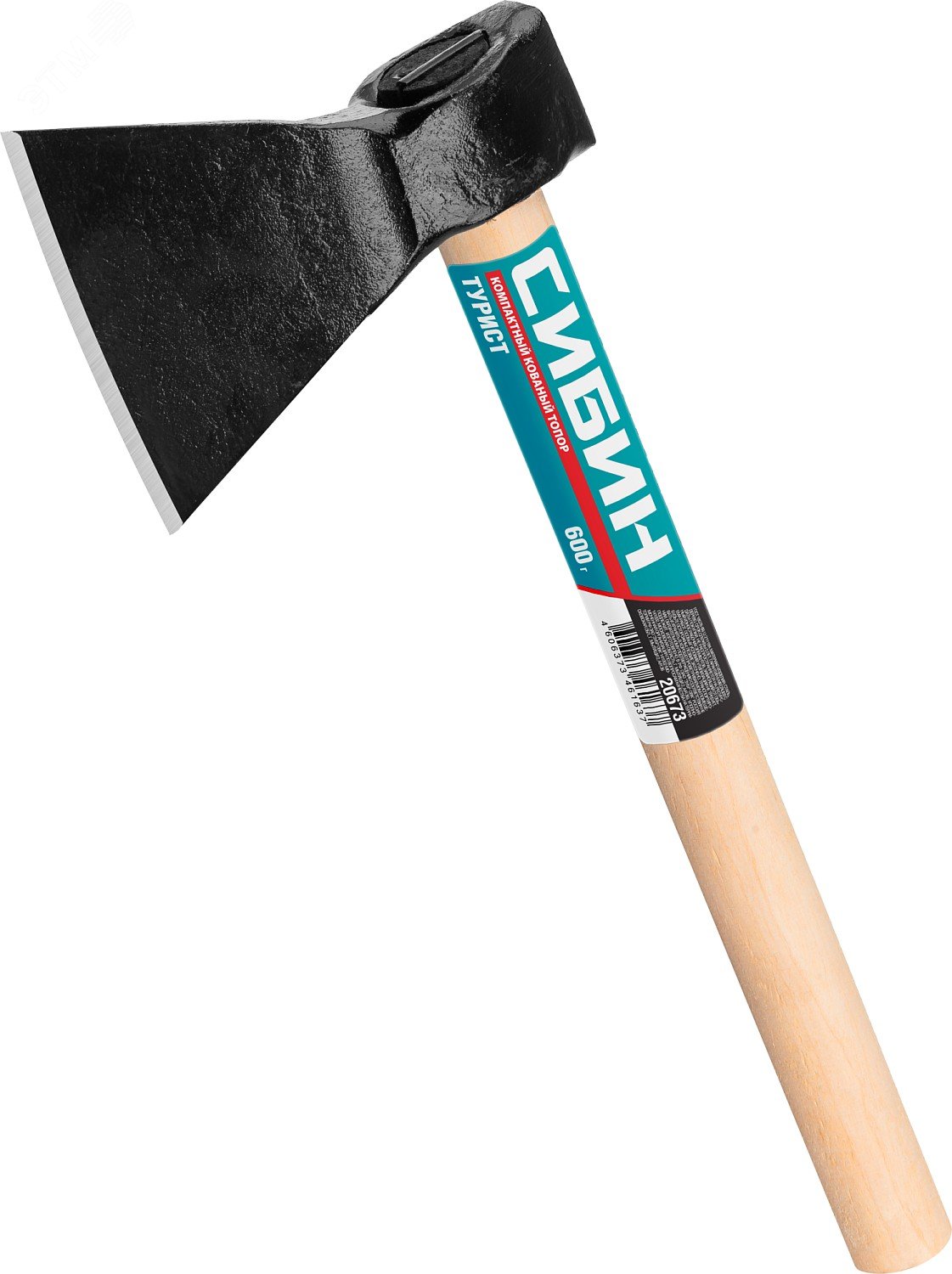 Изображение товара Топор кованый с округлым лезвием Турист 600/800 г 390 мм для плотницких работ