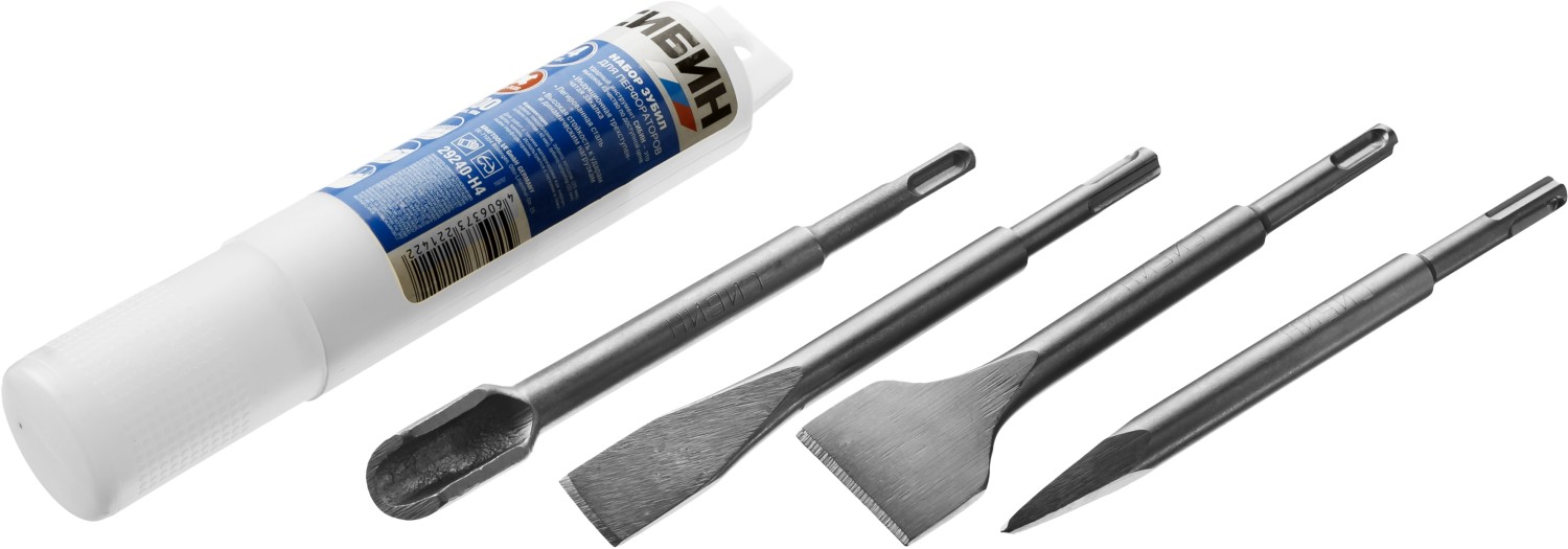 Набор зубил, 4 шт, 200 мм, SDS-Plus