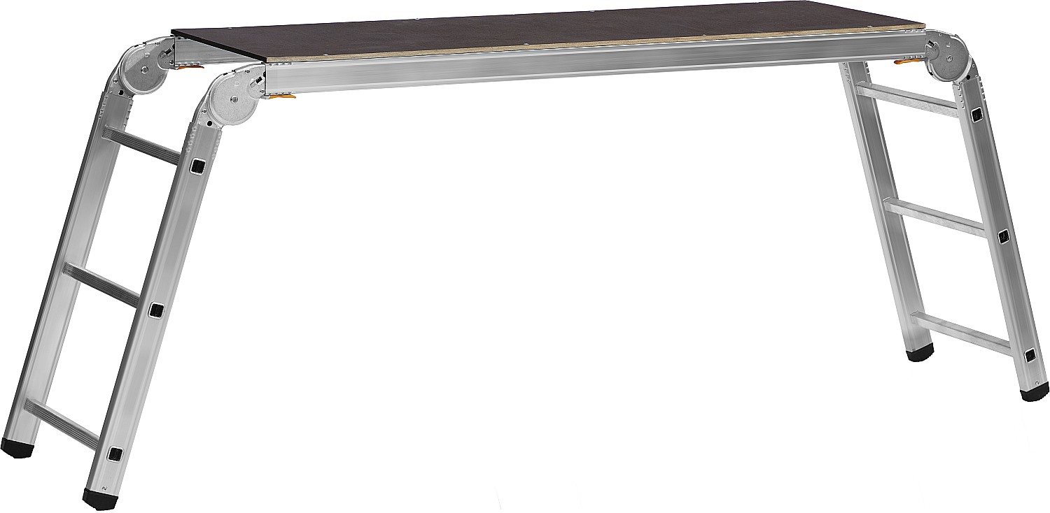 Подмости рабочие, алюминиевые, складные, с фиксированной площадкой РП-36, 3 х 6 х 3 ступени