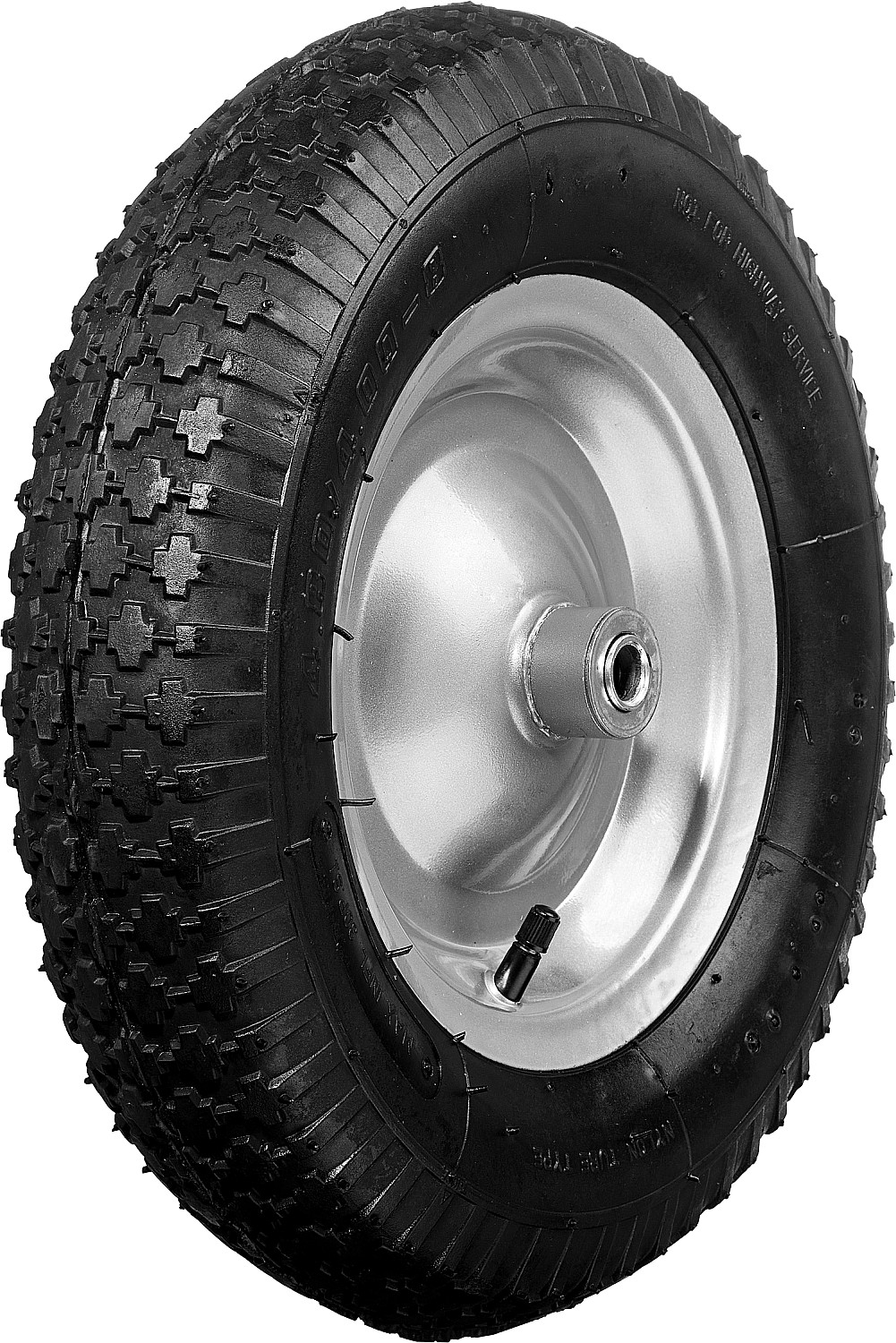 Колесо пневматическое для тачки (арт. 39904), стальной диск, СК-2, 4''x380 мм