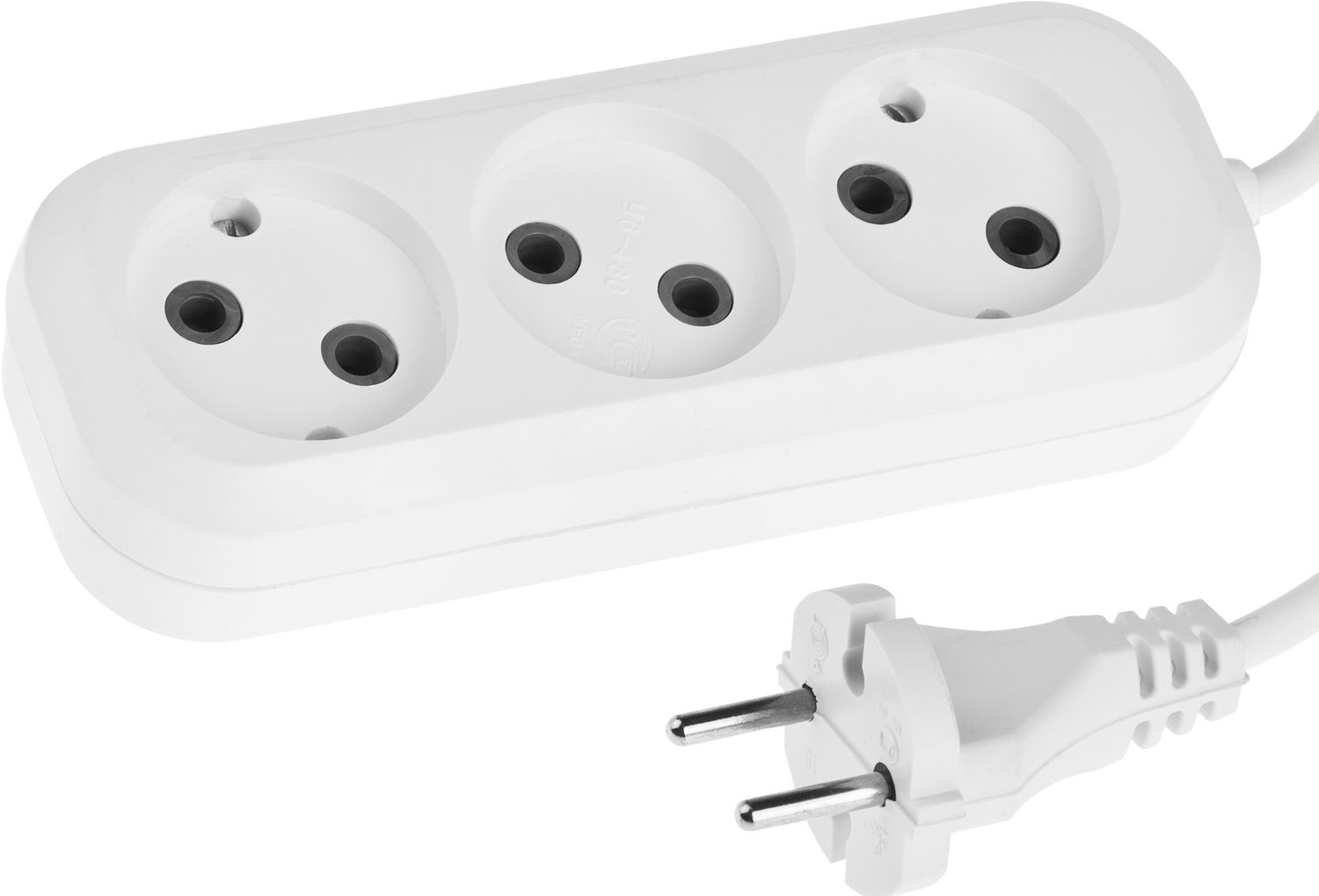 Удлинитель бытовой У-20, ПВС, 2 х 0.75 мм2, 1300 Вт, 3 гнезда, 3 м