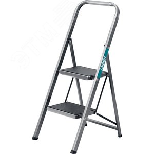 Изображение товара Стремянка стальная, c широкими обрезиненными ступенями 2 ступени, 46 см (шт)