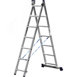 Изображение товара Лестница двухсекционная, алюминиевая, со стабилизатором, 7 ступеней (шт)