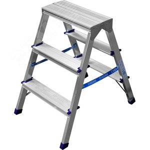 Изображение товара Стремянка алюминиевая, двухсторонняя 3 ступени (шт)