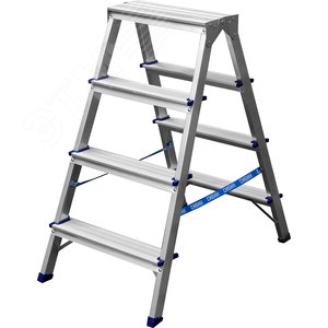 Изображение товара Стремянка алюминиевая, двухсторонняя 4 ступени (шт)